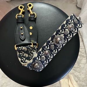 Dior strap with Blue oblique Embroidery